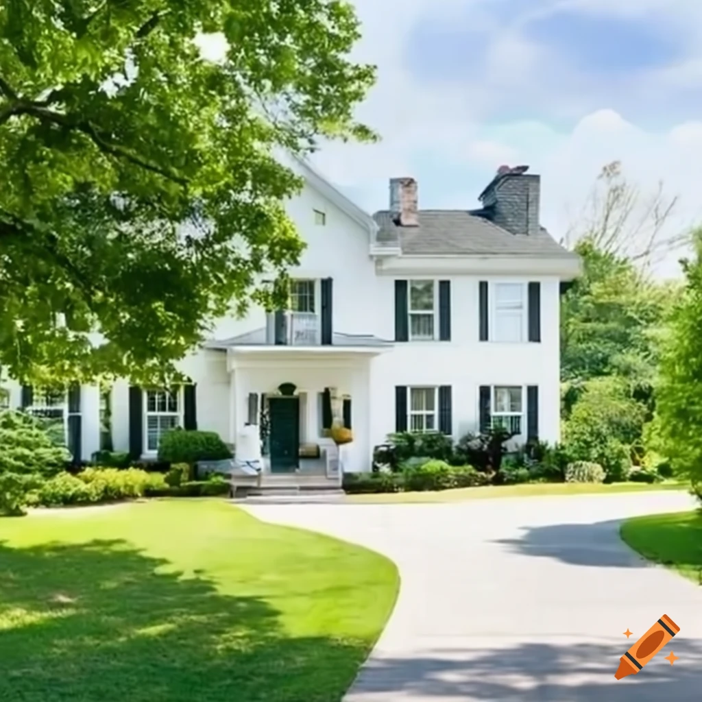 beautiful neighborhood with white houses and greenery
