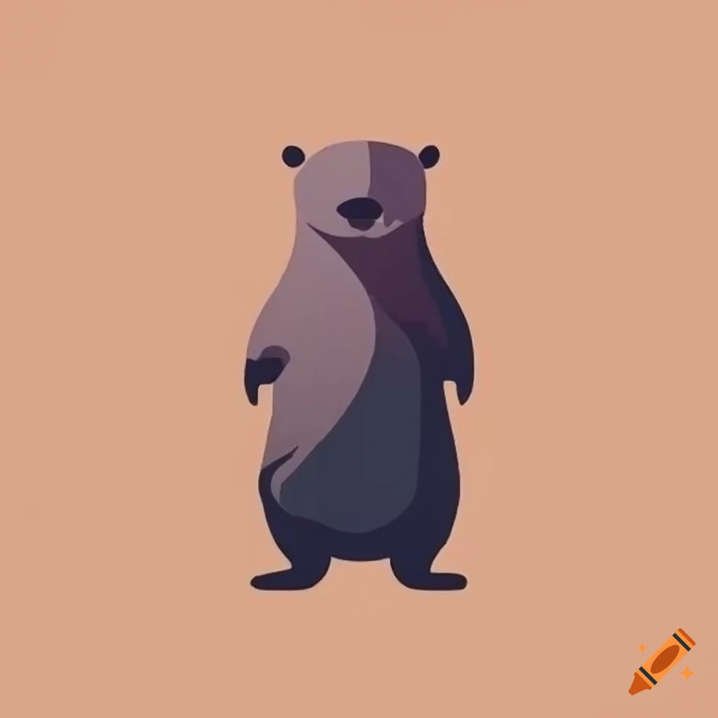 bold outlined otter standing up