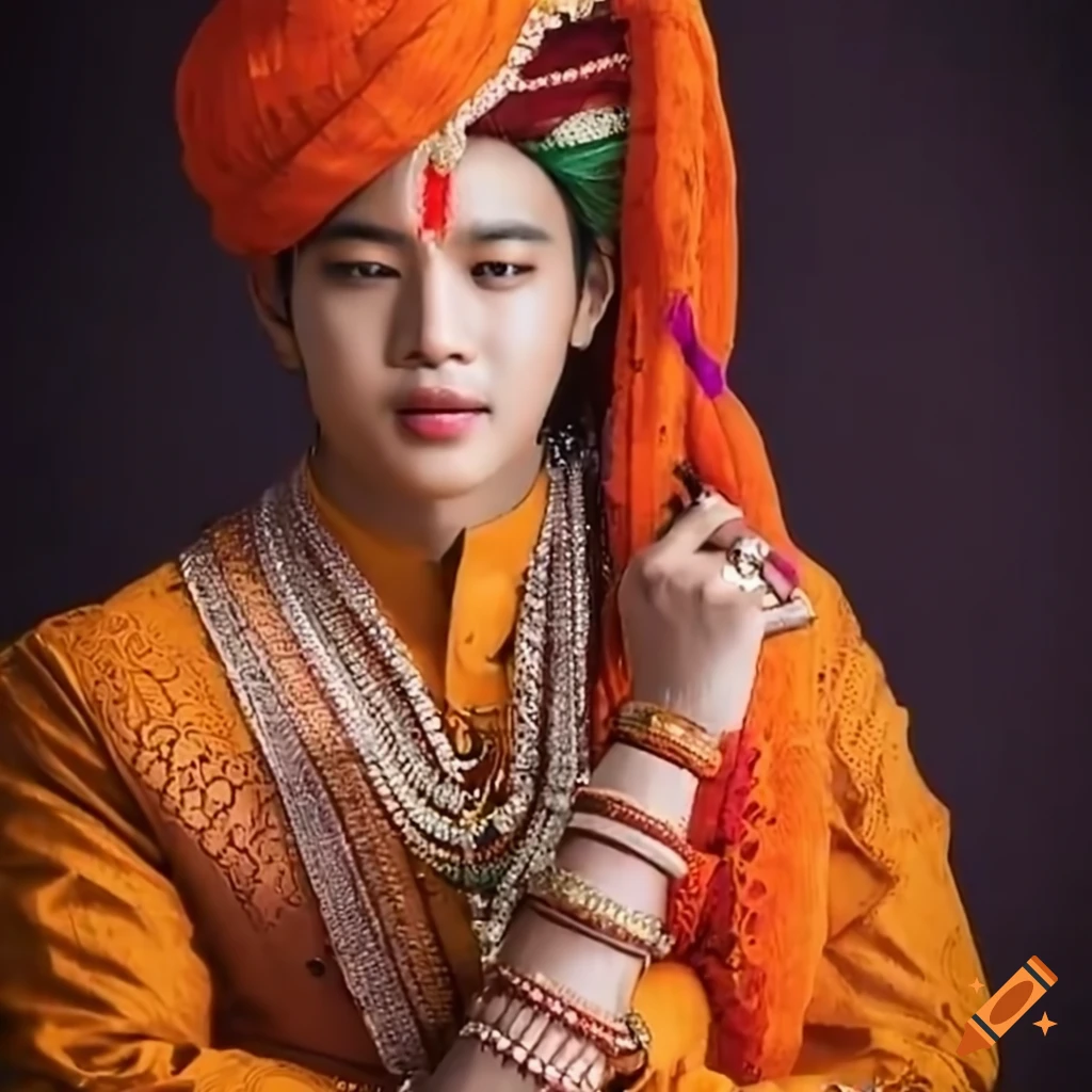 Jimin in traditional Indian men attire