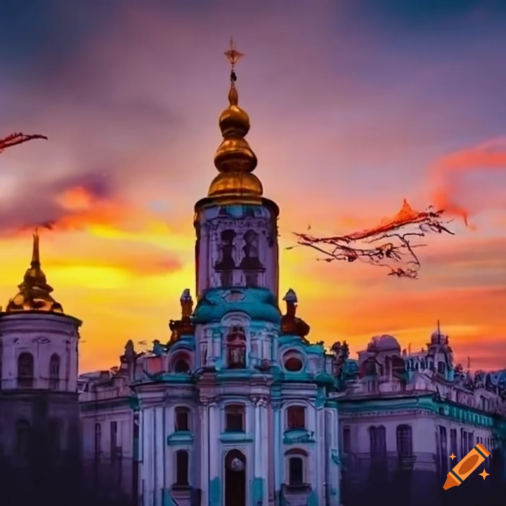 Ukraine flag waving