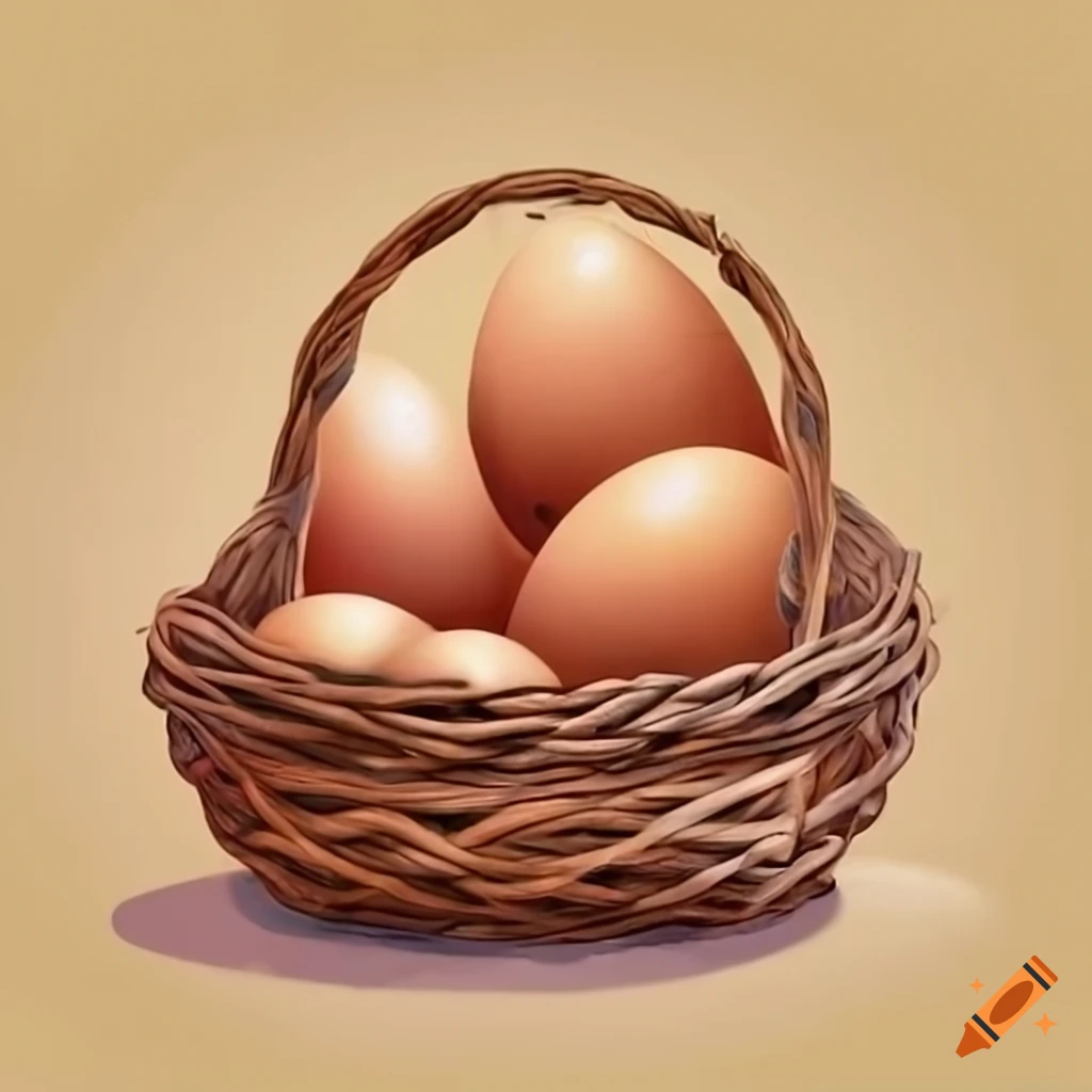 basket filled with fresh eggs