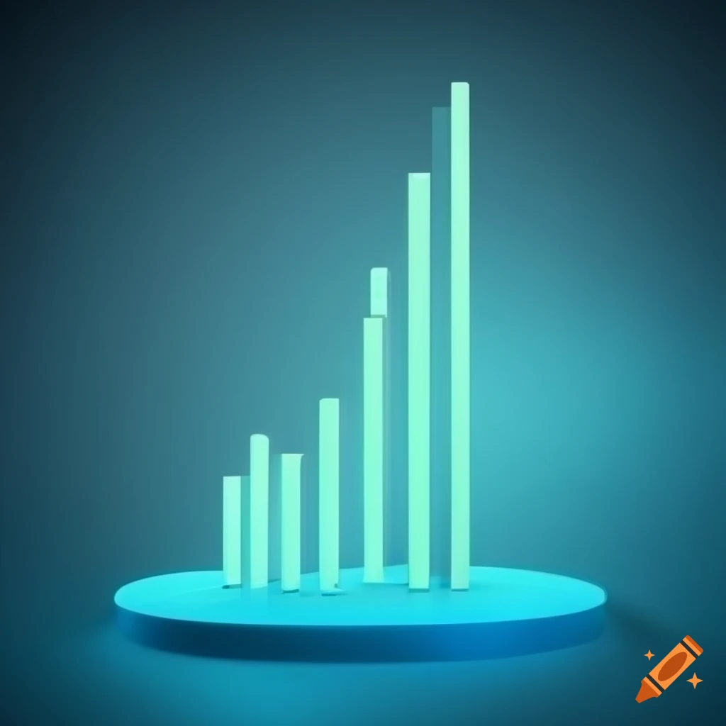 sleek 3D line graph representing financial data for generation Z
