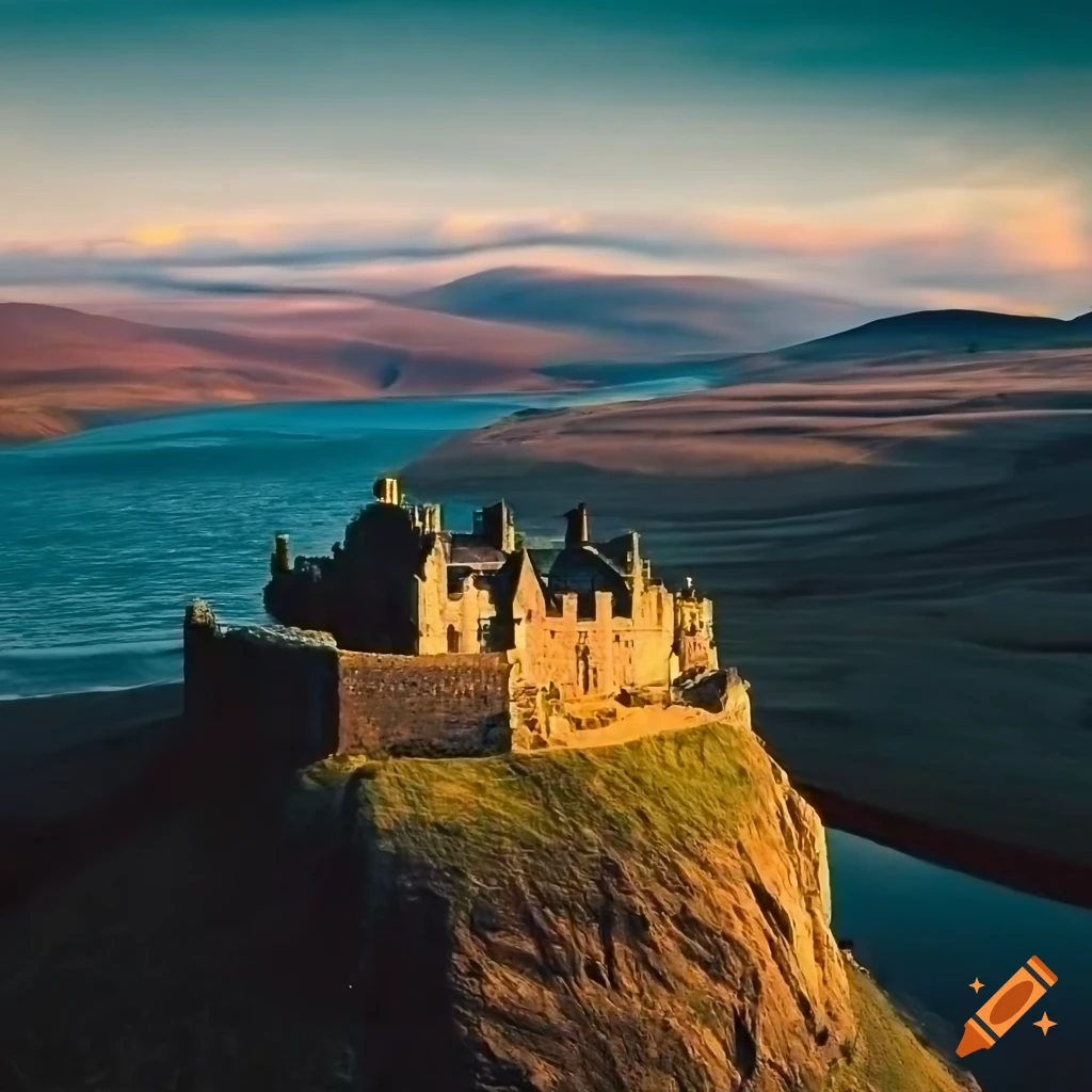 medieval Scotland aerial view landscape