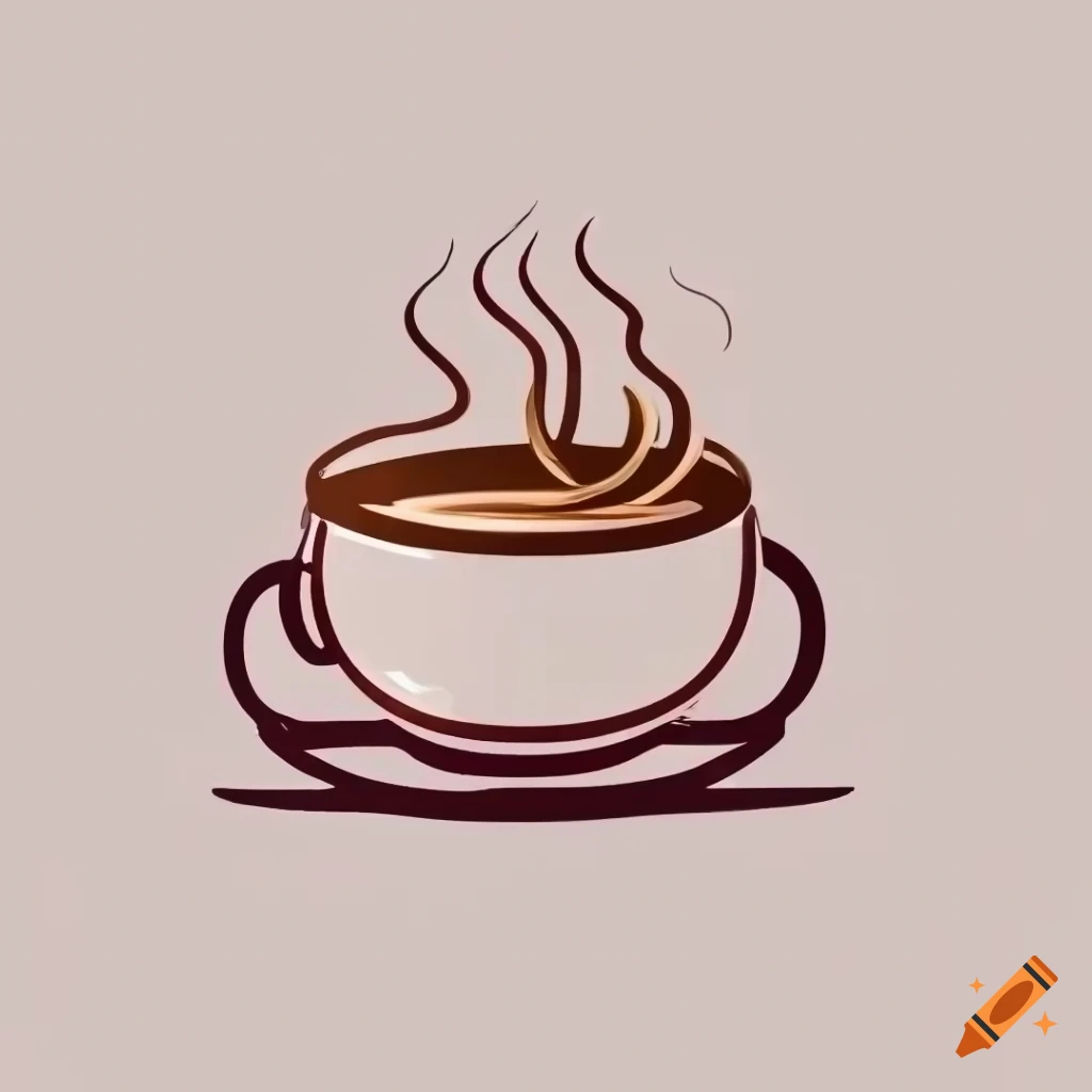 outline coffee logo for a cafeteria