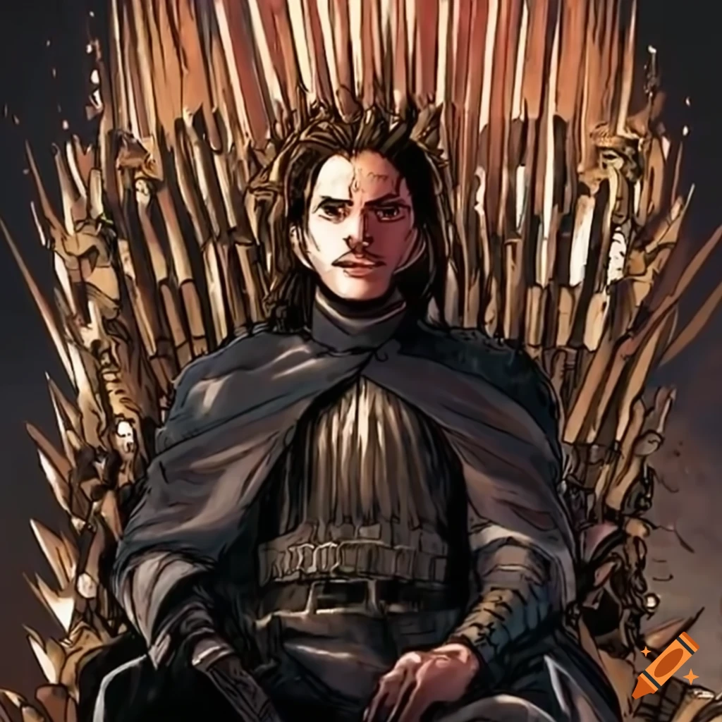image of Jon Snow sitting on the Iron Throne