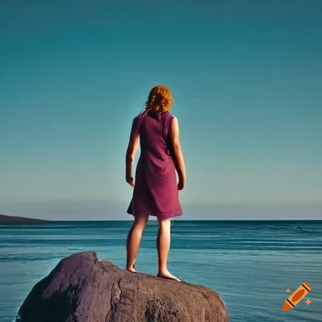 woman standing on a beach in Scotland