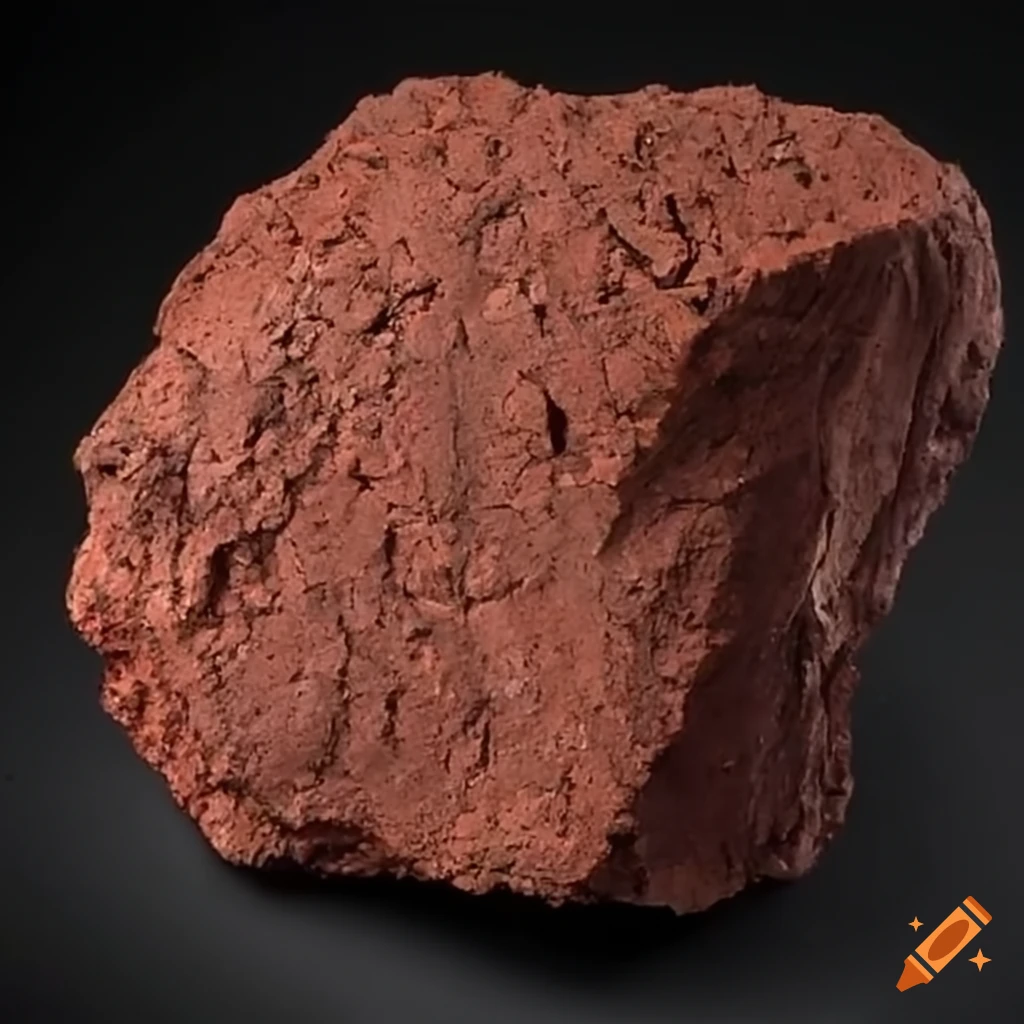 red clay block ore on a white background