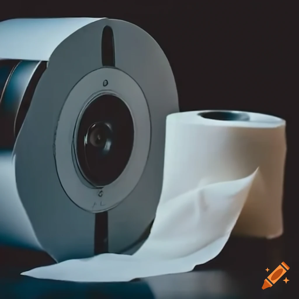 Creative art of a reel-to-reel video recorder with toilet paper rolls on  Craiyon