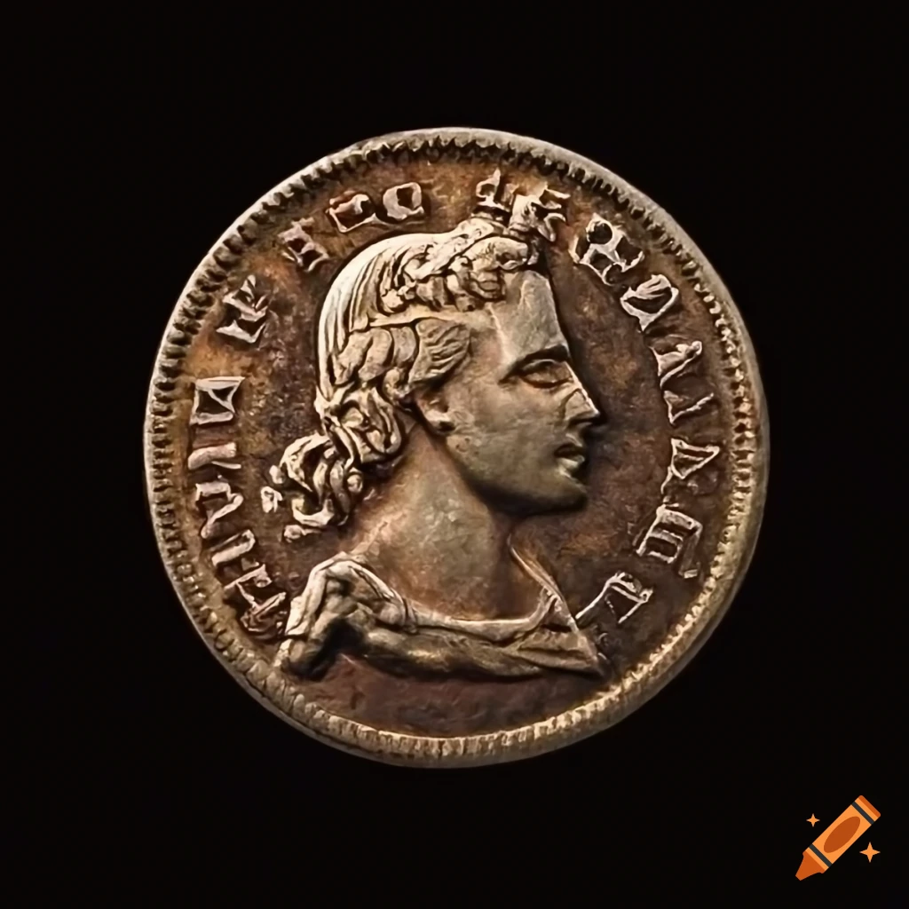 antique coin with intricate design