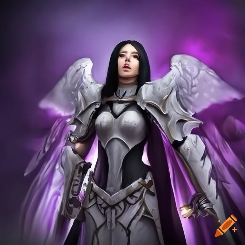 realistic depiction of a powerful angelic paladin