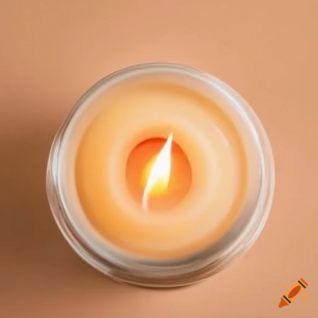 top view of a burning soy wax candle