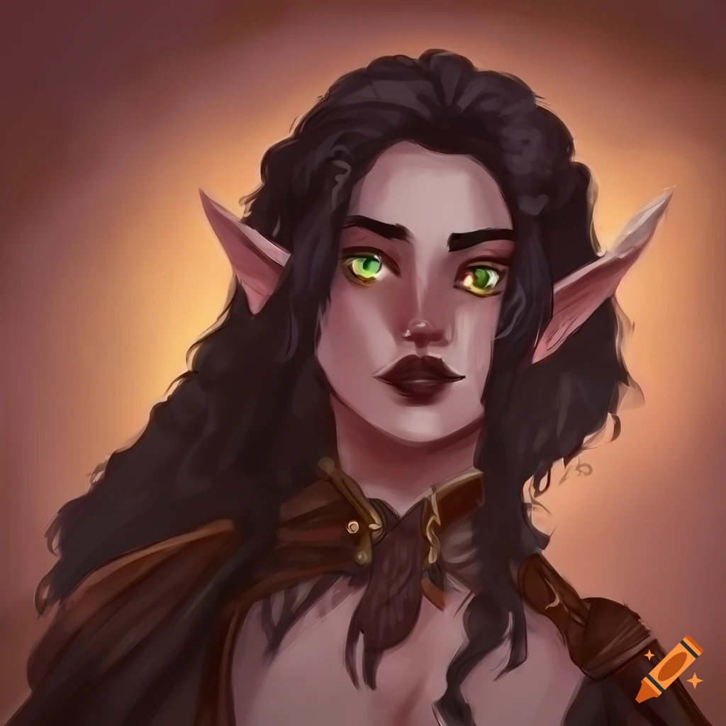artwork of a half-elf bard named Artarna