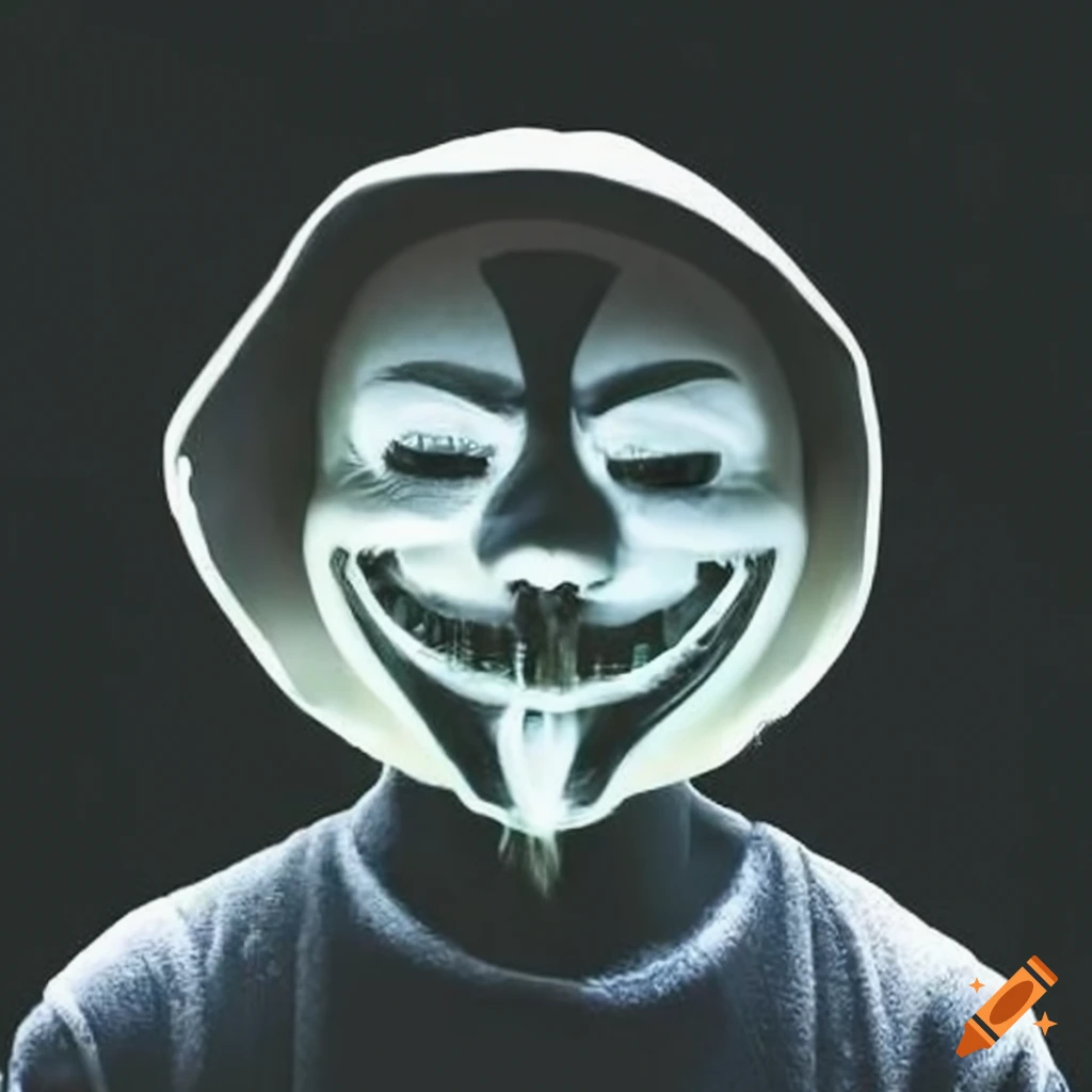 close-up portrait of a hacker's face