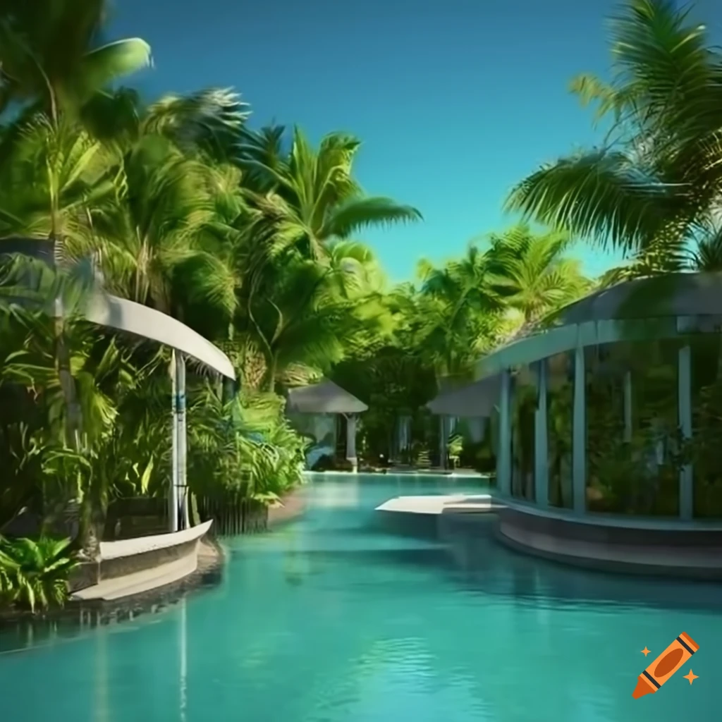 architectural concept art of a key west style resort