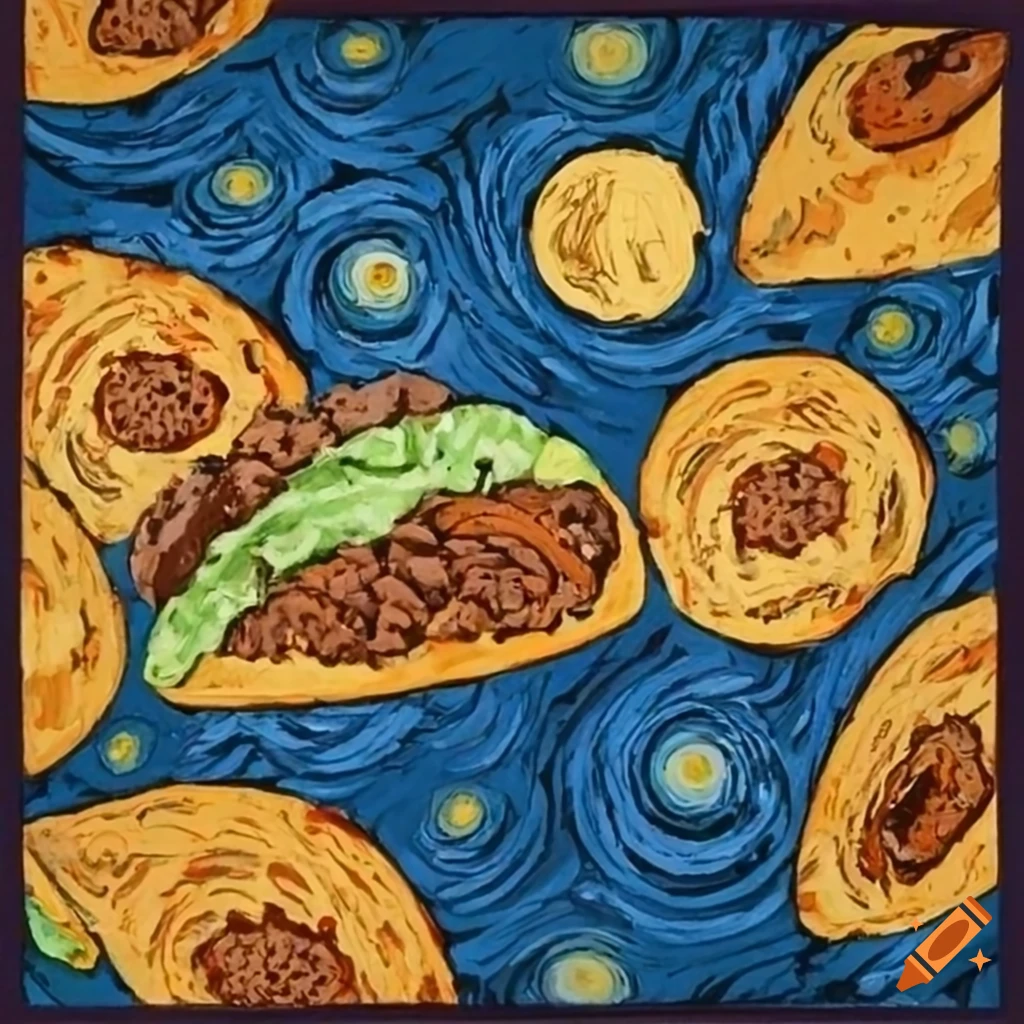 Van Gogh inspired taco artwork