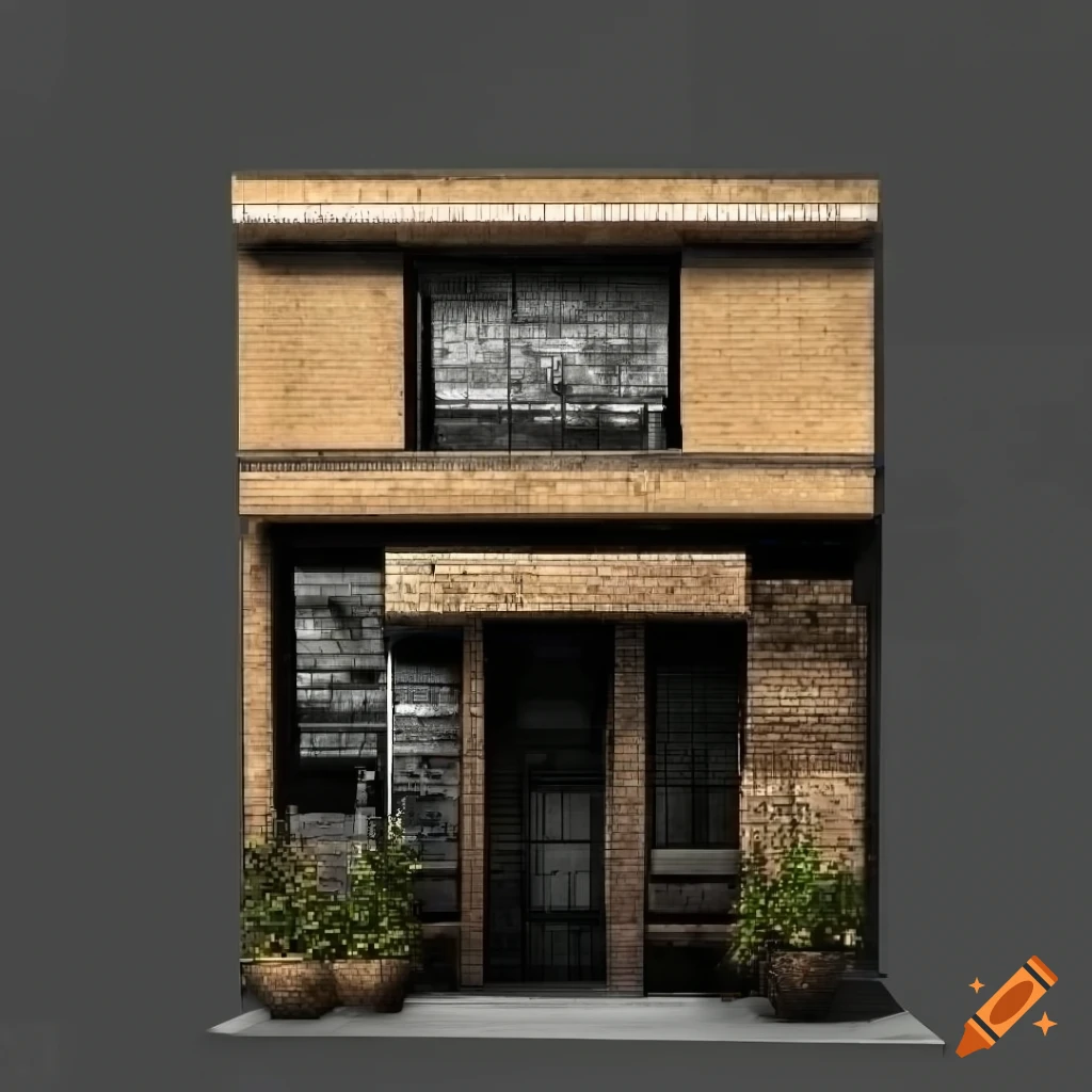 2D depiction of a realistic storefront facade in an urban environment