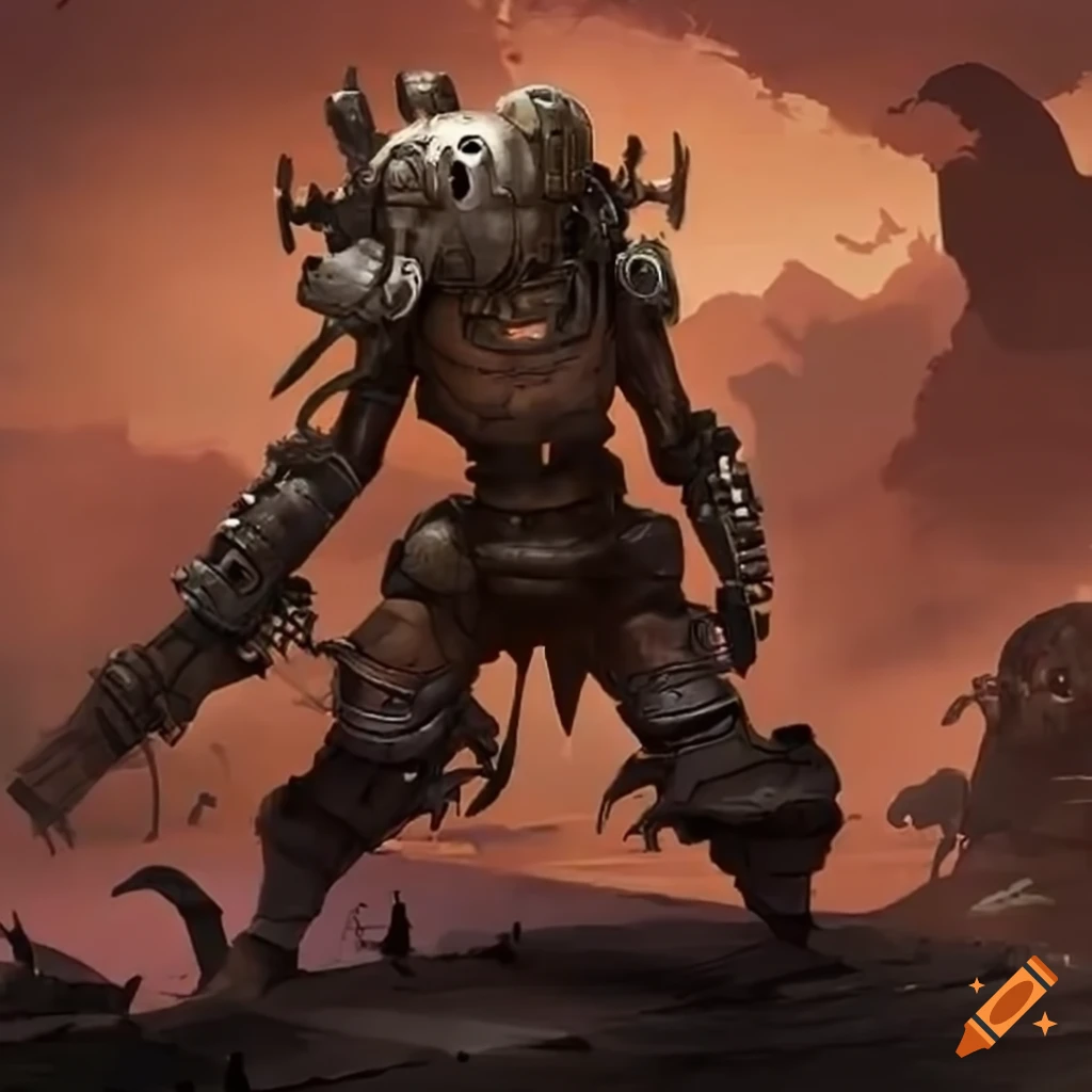 image of a Cyborg Warrior with a hoverjeep