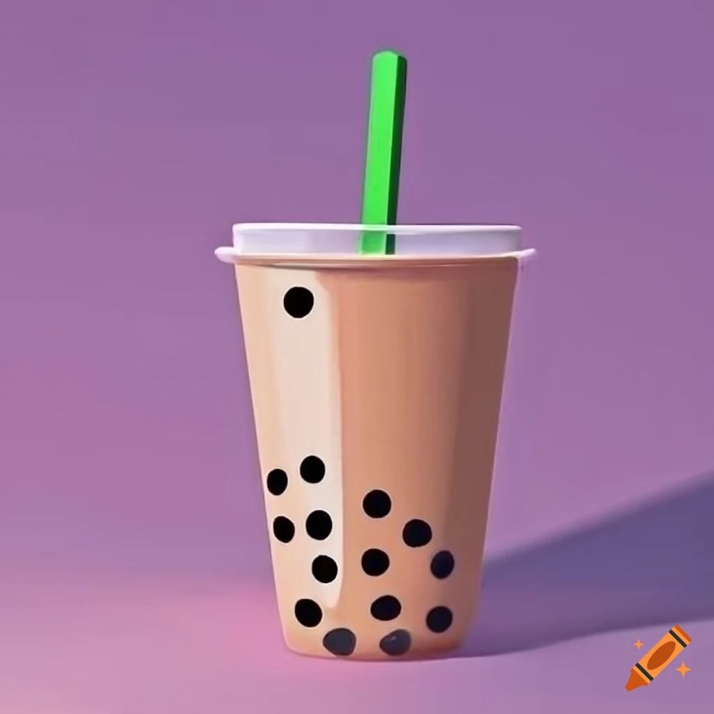 modern stencil art of a boba tea cup