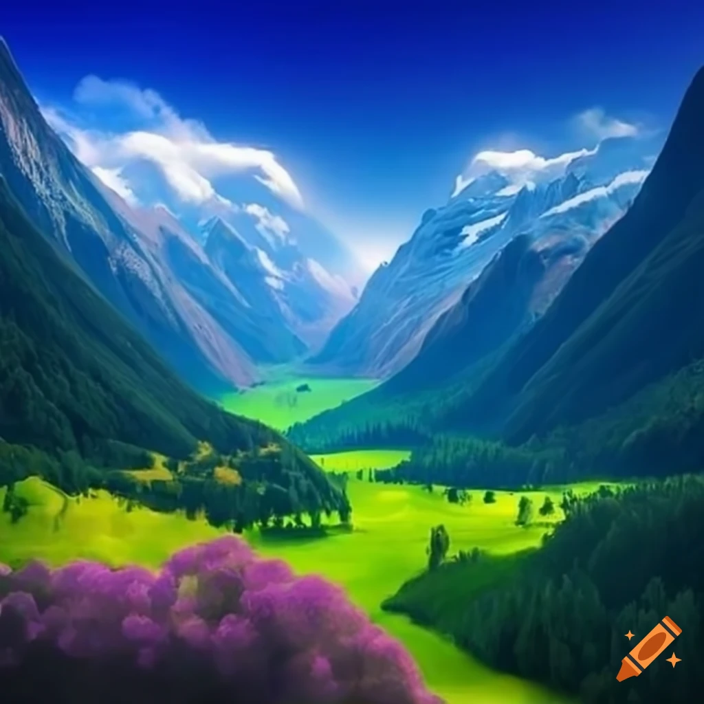 dreamy and colorful landscape
