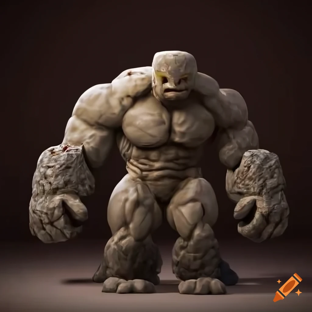 stone golem with electrified ears