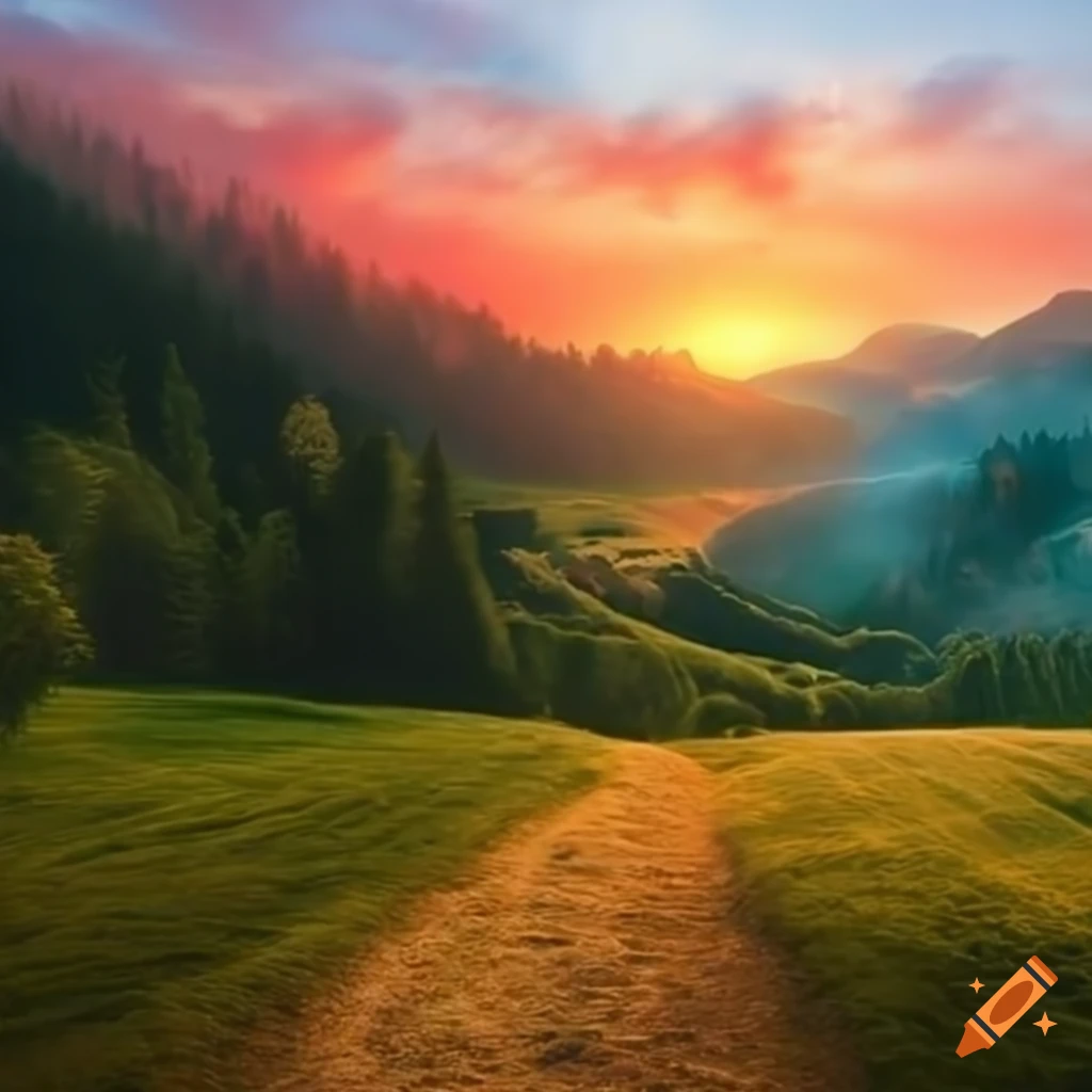 dreamy and colorful landscape