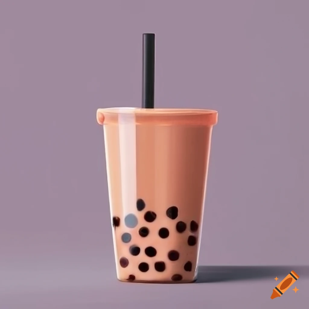 modern stencil art of a boba tea cup