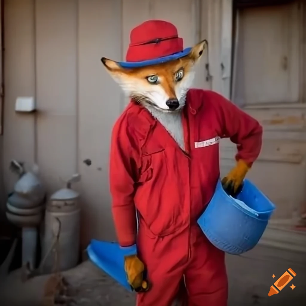 image of a fox mechanic in the desert