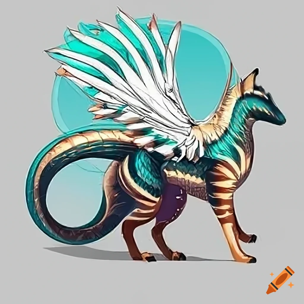 detailed digital lineart of an animal hybrid