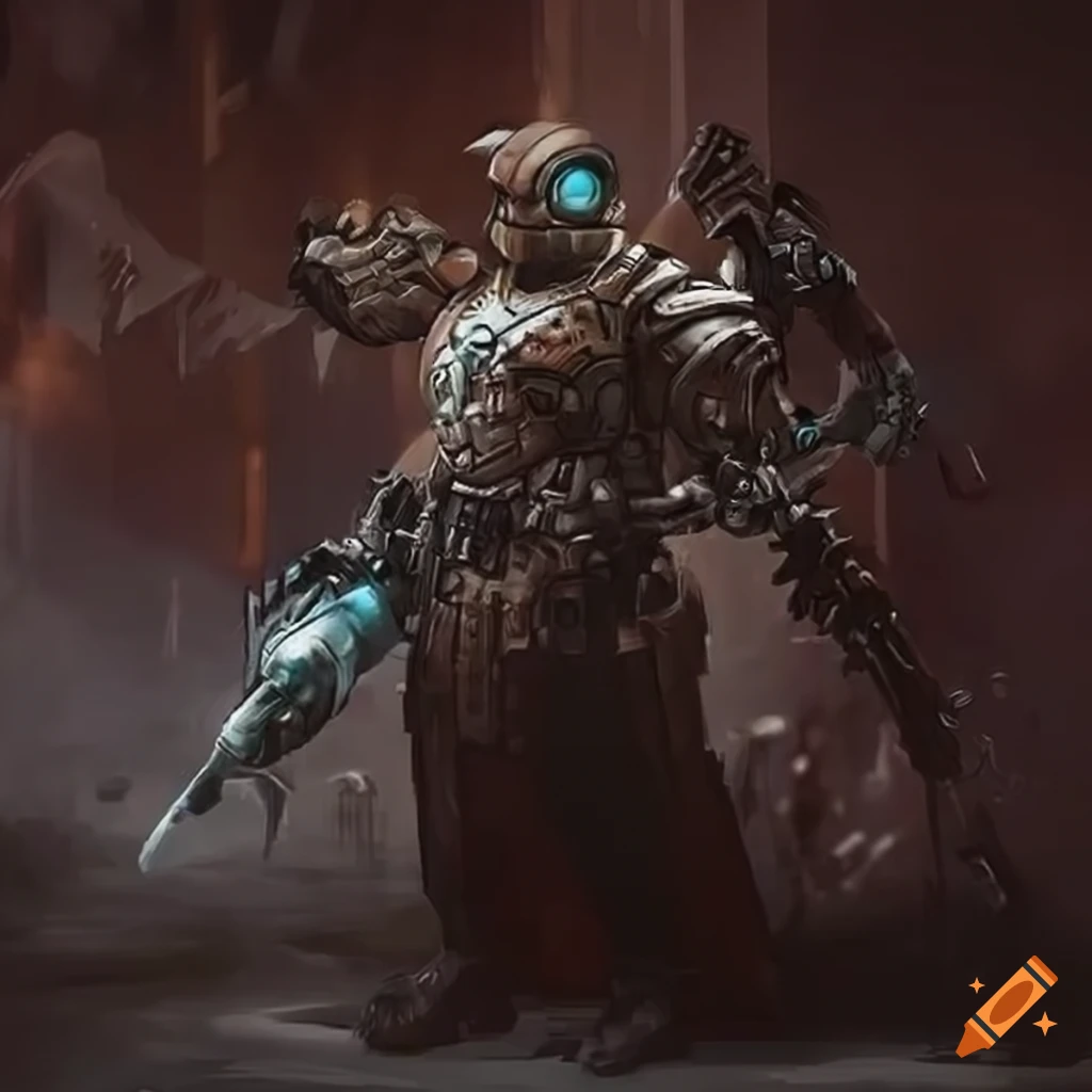 image of a Cyborg Warrior with a hoverjeep