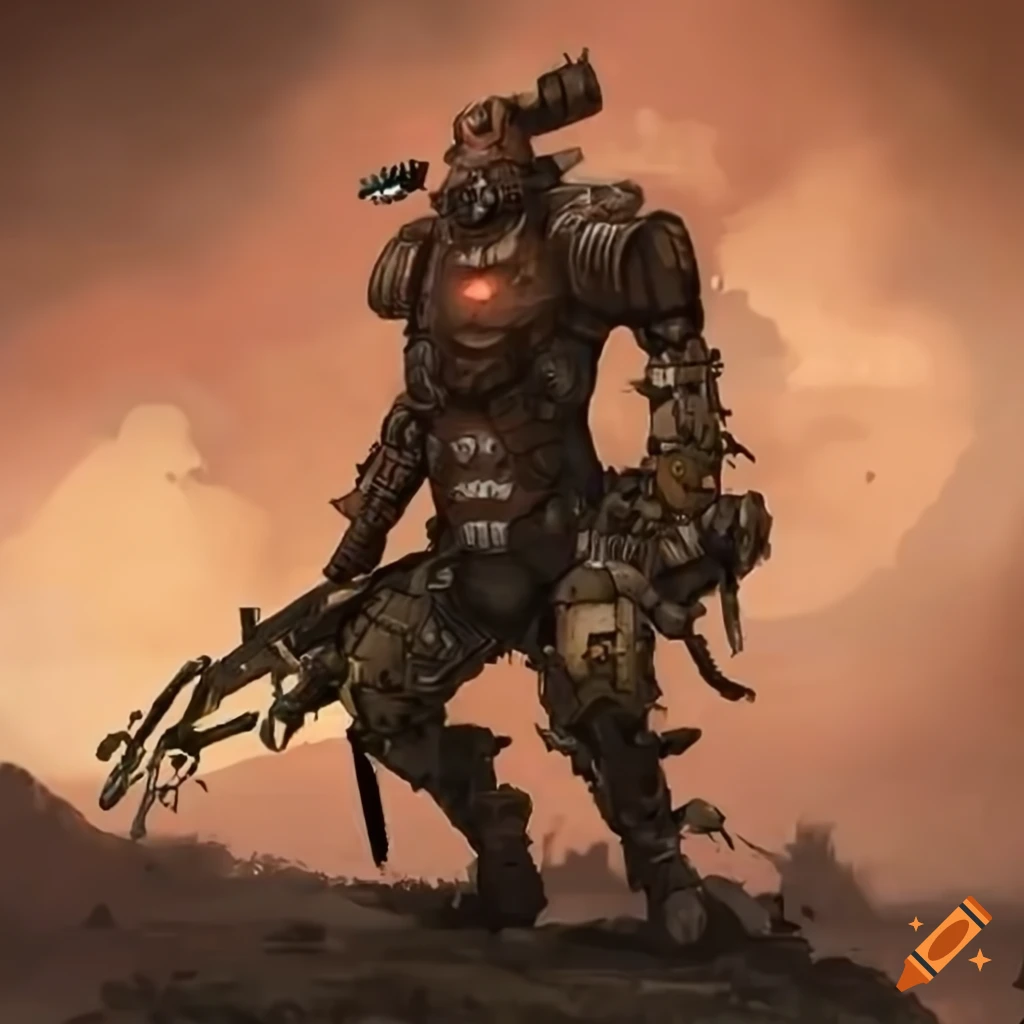 image of a Cyborg Warrior with a hoverjeep