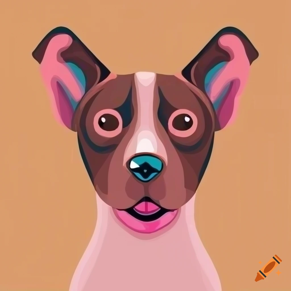 vibrant vector art of a smiling dog