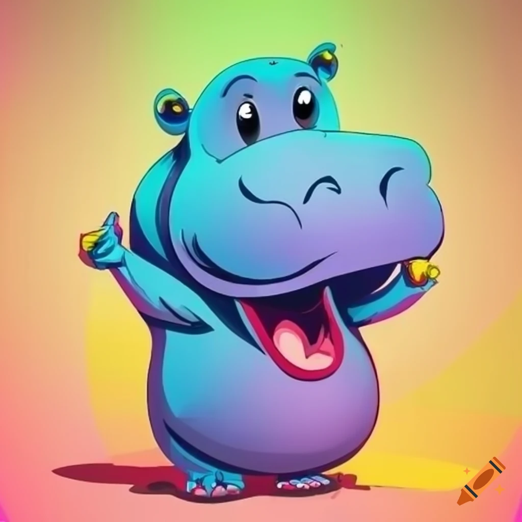 happy hippo logo for kindergarten class