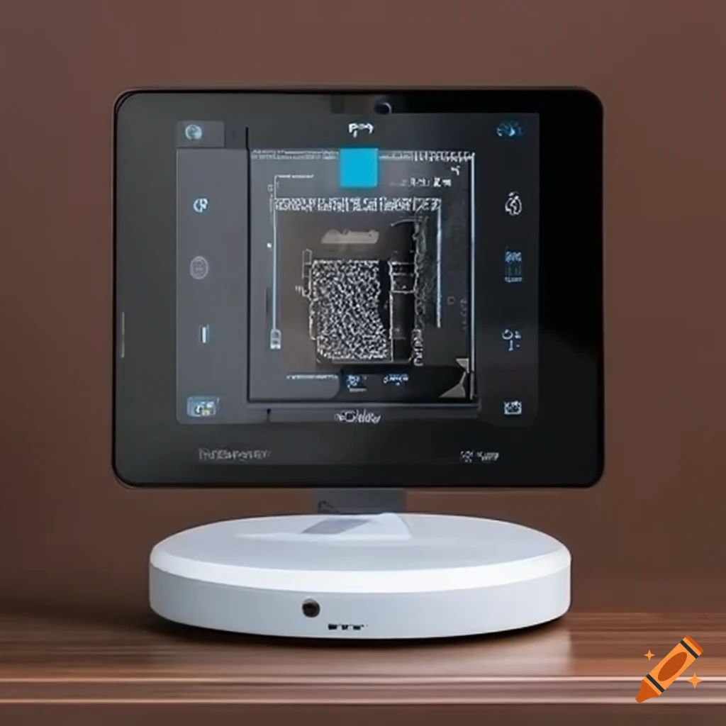 smart home hub with touchscreen on rotating dock