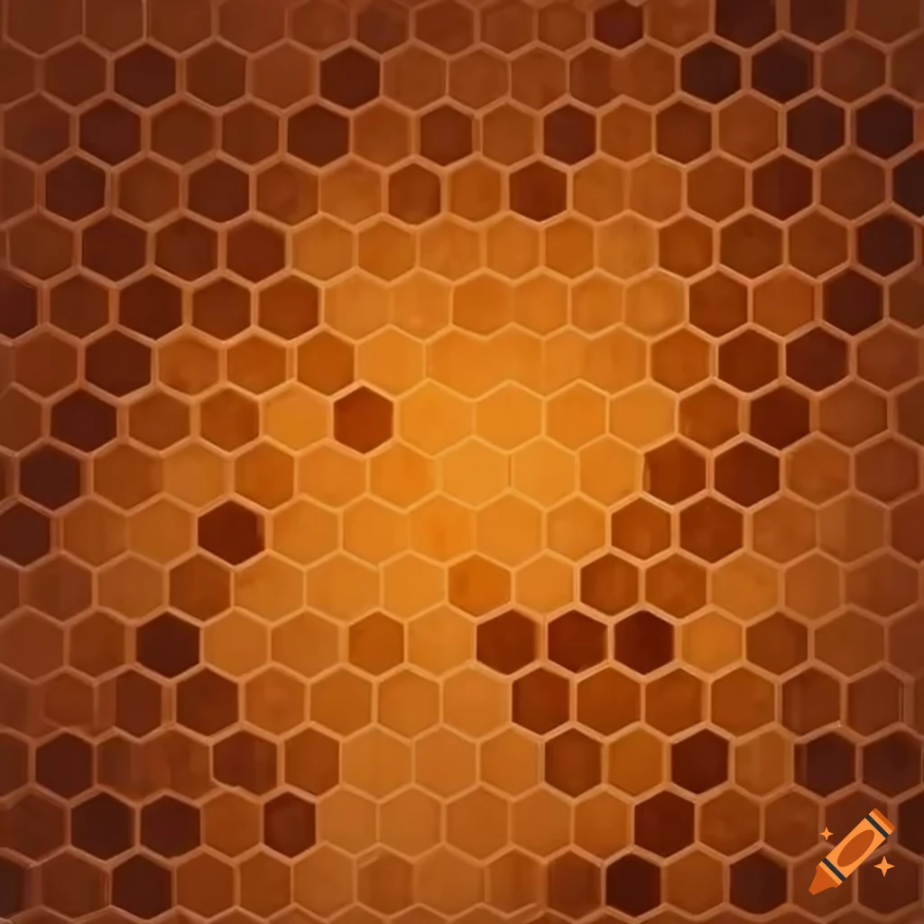 honeycomb tile filled with golden honey
