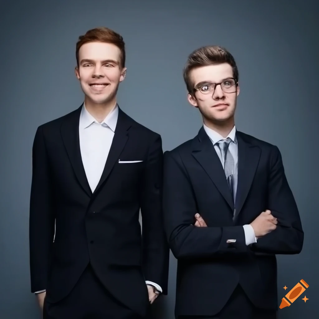 portrait of two businessmen smiling