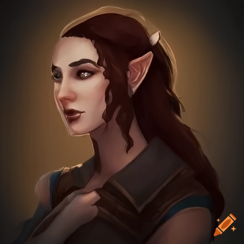 artwork of a half-elf bard named Artarna