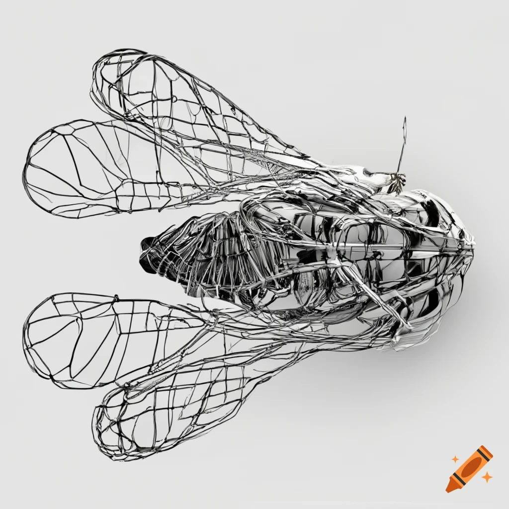 wireframe representation of a cicada
