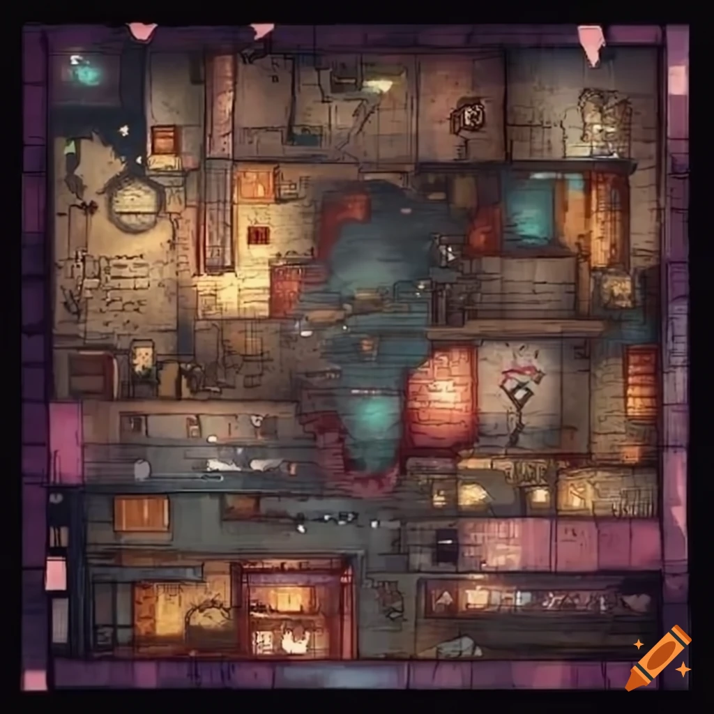 disco Elysium style night club map