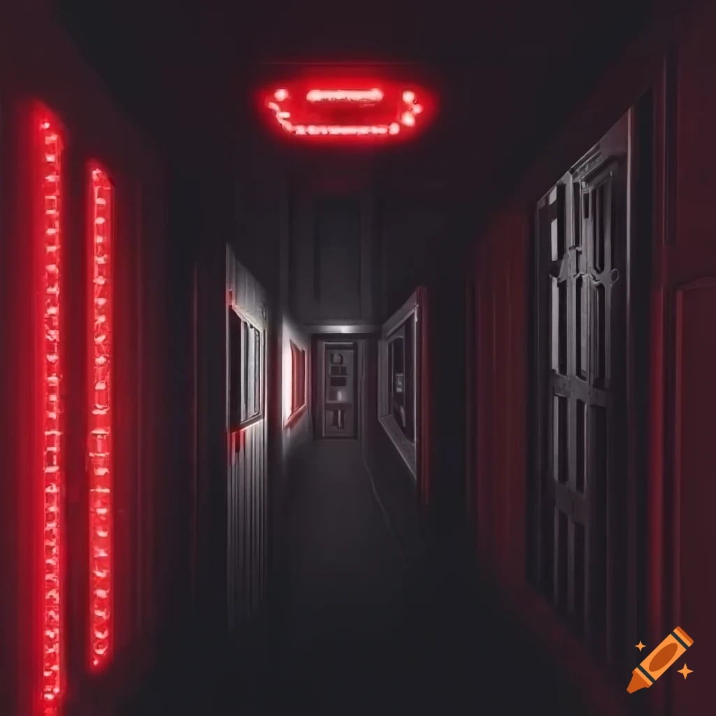 corridor with Star Wars theme and red lights