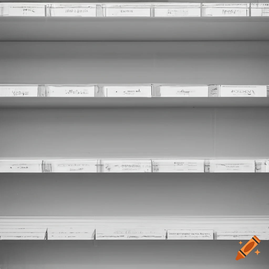 well-organized white grocery store shelves