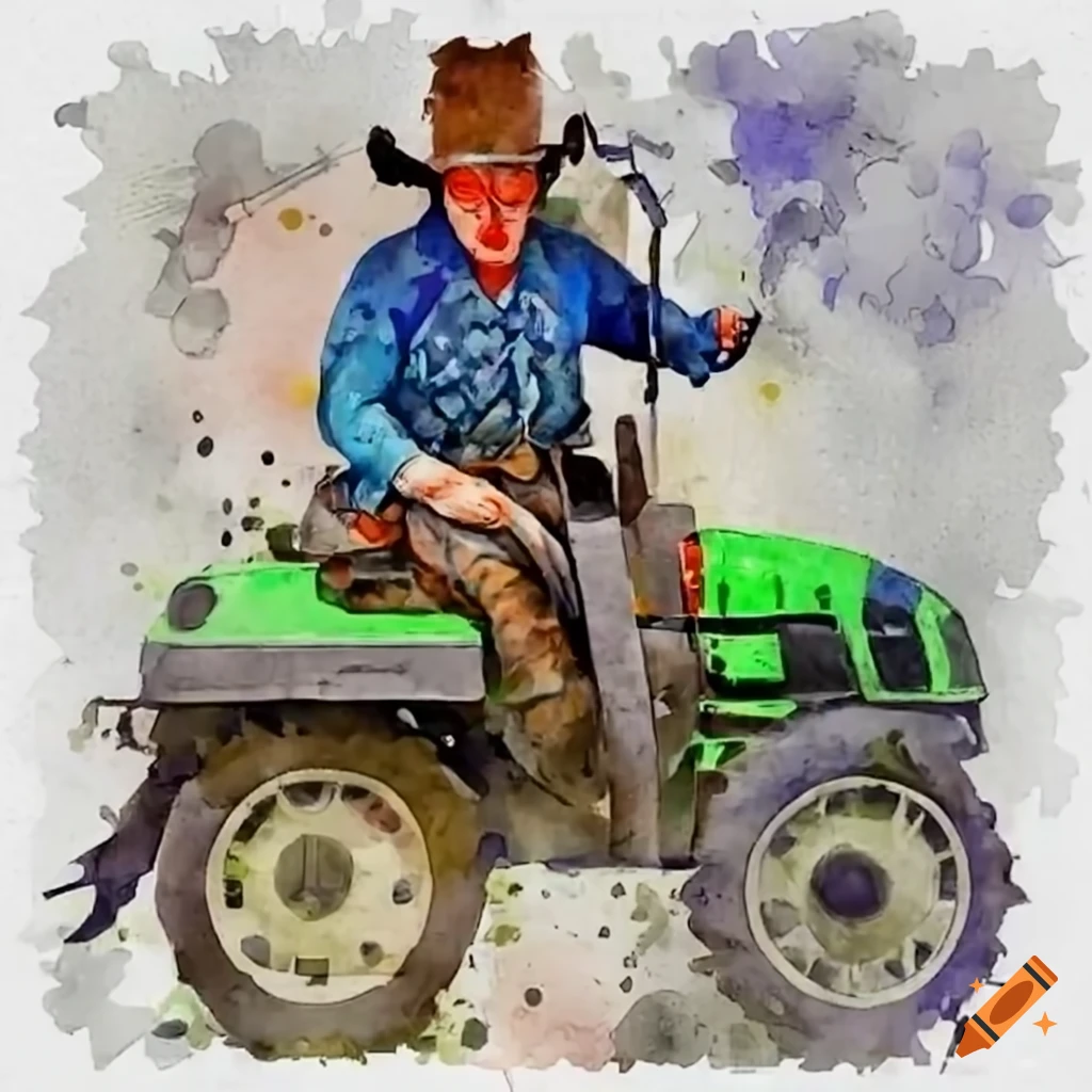 wild west sheriff next to a tractor