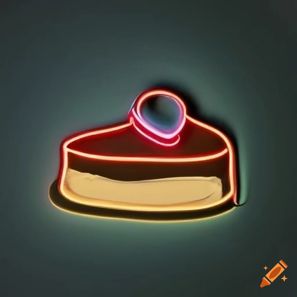 neon sign of a delicious cheesecake