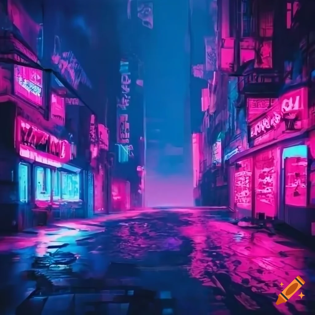 neon cyberpunk cityscape at night