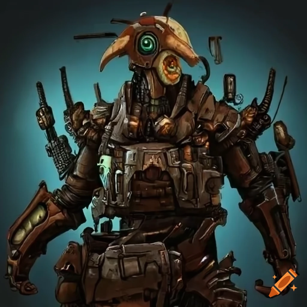 image of a Cyborg Warrior with a hoverjeep