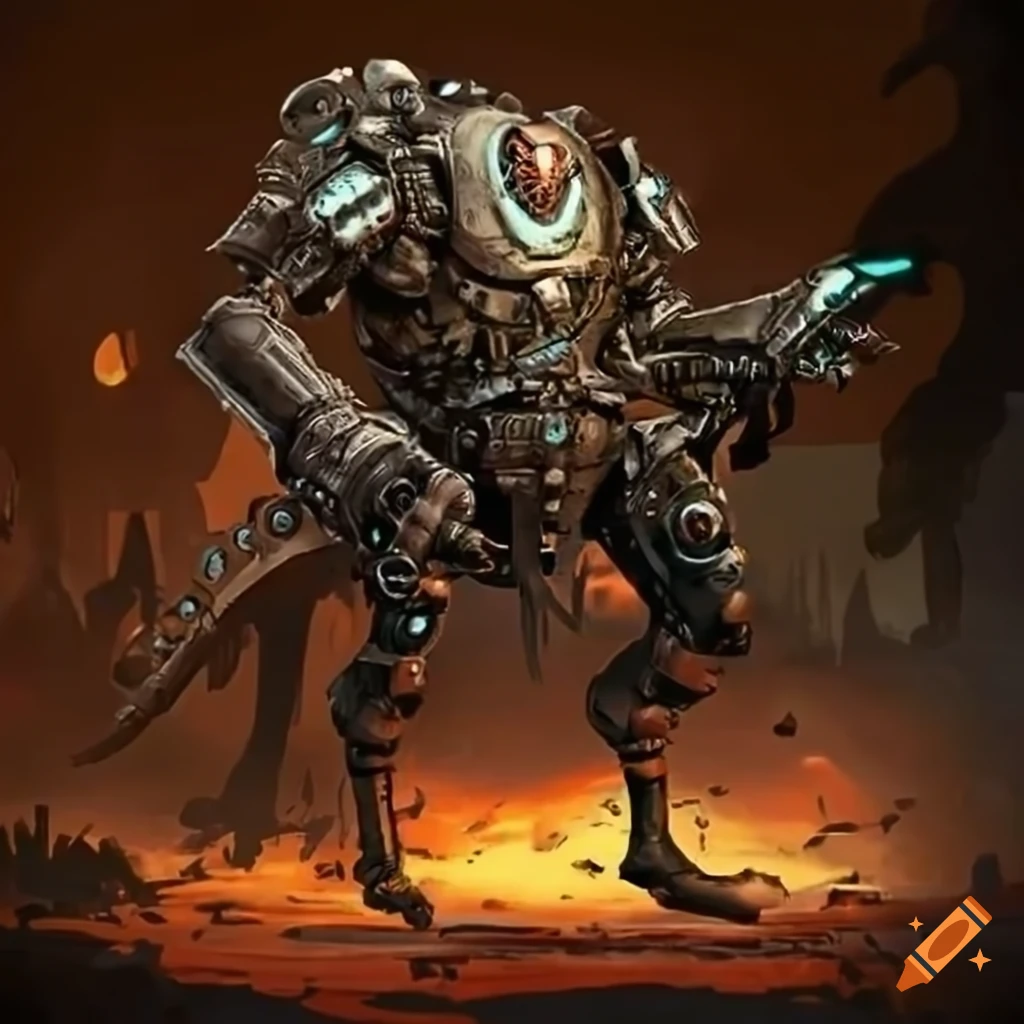 image of a Cyborg Warrior with a hoverjeep