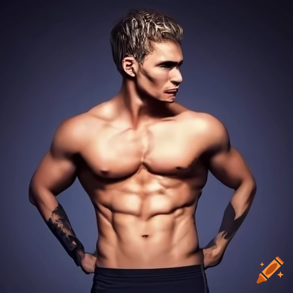 portrait of a handsome man with an athletic physique