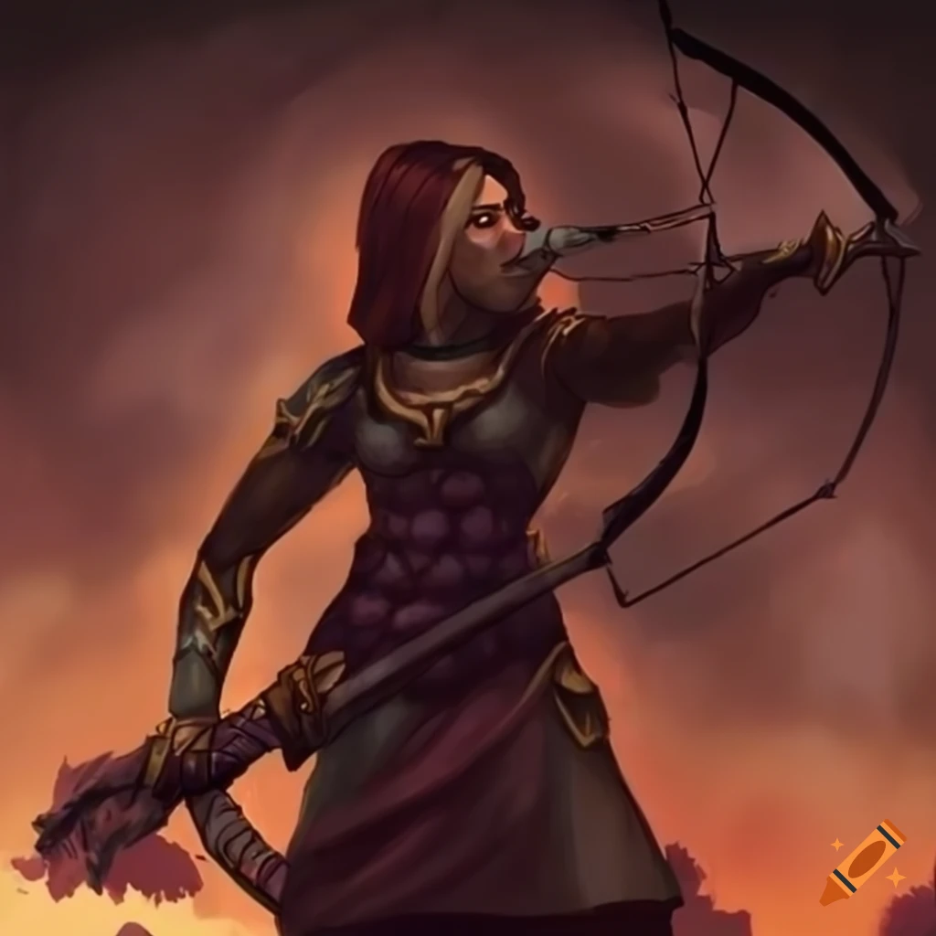 scourge aasimar ranger with a powerful bow