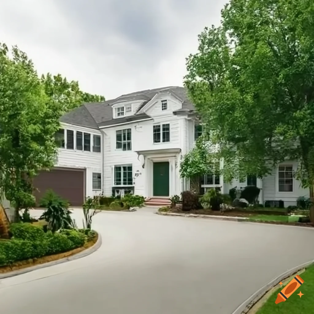 beautiful neighborhood with white houses and greenery