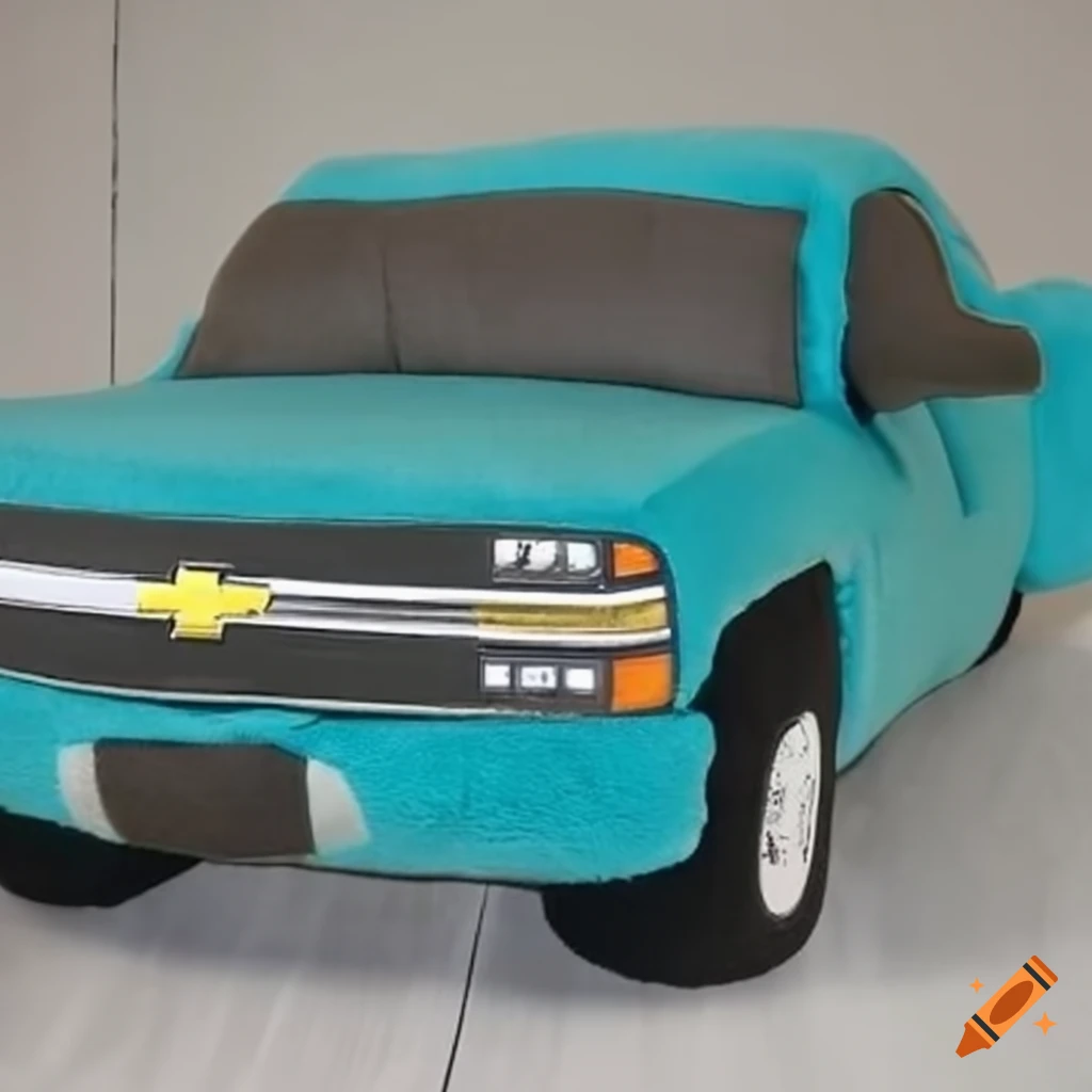 teal plush Chevrolet Silverado toy
