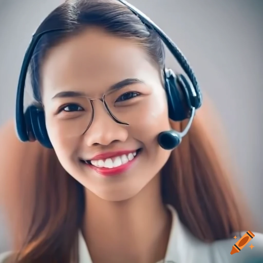 smiling female call center agent